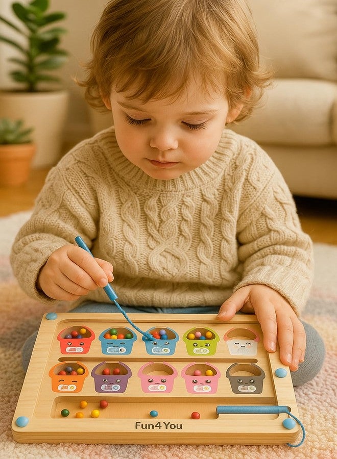 Fun4you Magnetic Color & Number Maze Montessori Wooden Board Game - Learning & Counting Toy, Fine Motor Skills Puzzle, Color Matching Educational Toy for (Ages 3-5 Years) Toddlers, Boys & Girls - Image 5